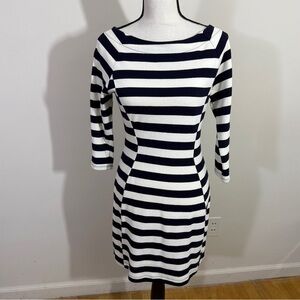 Navy and White Striped Dress